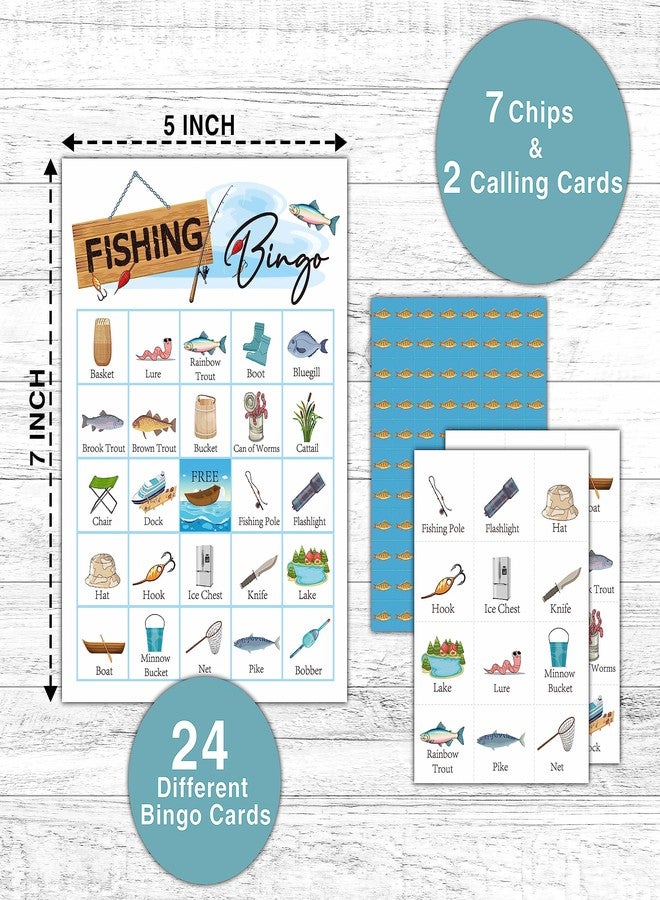 KFNER Fishing Bingo Game - Let's Go Fishing Bingo Card - 24 Players Game Set Indoor Outdoor Activities - Camping Party, Birthday Party Favors Supplies -A01 - Image 2